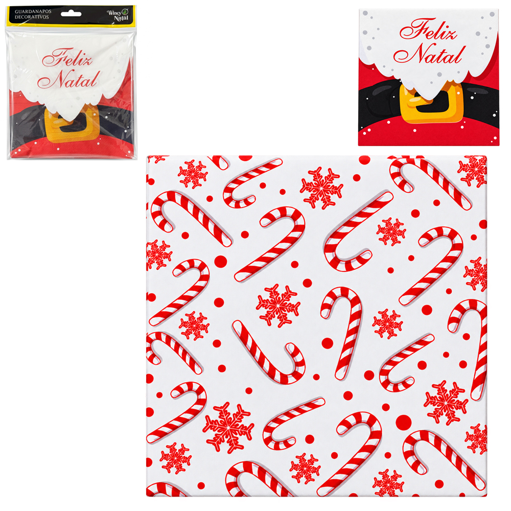 GUARDANAPO DE NATAL COM 10 PECAS 33X33CM