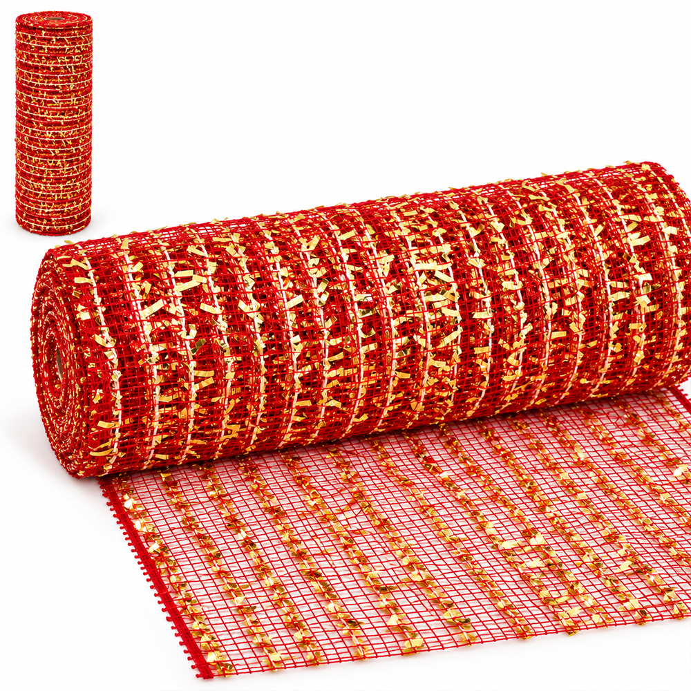 FITA TELADA VERMELHO / DOURADO 26X457,2CM
