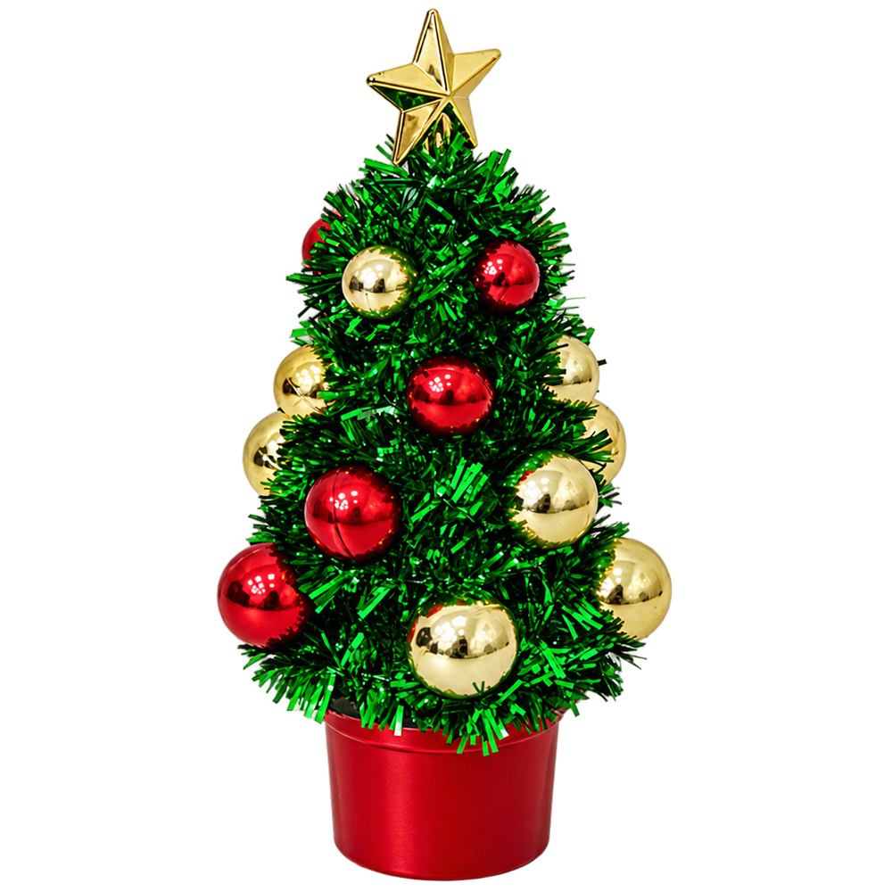 MINI ARVORE DE NATAL COM BOLAS 15CM