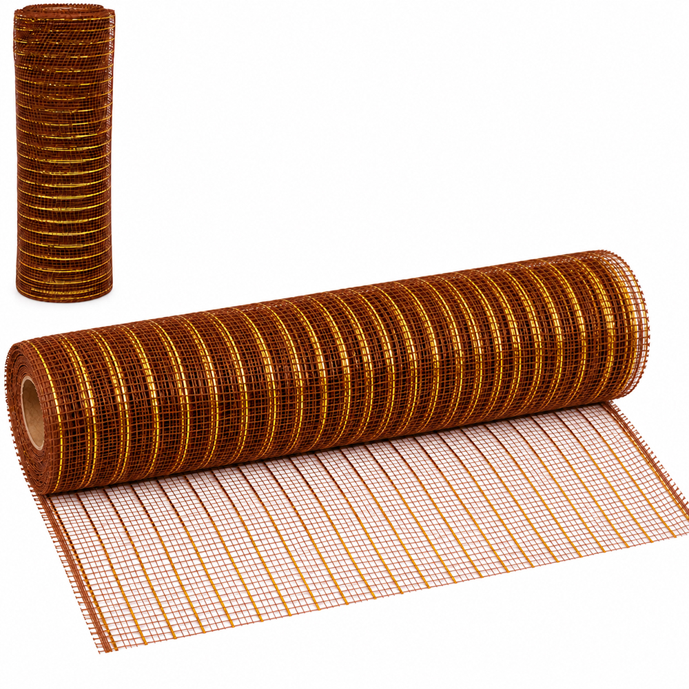 FITA TELADA MARROM / DOURADO 26X457,2CM