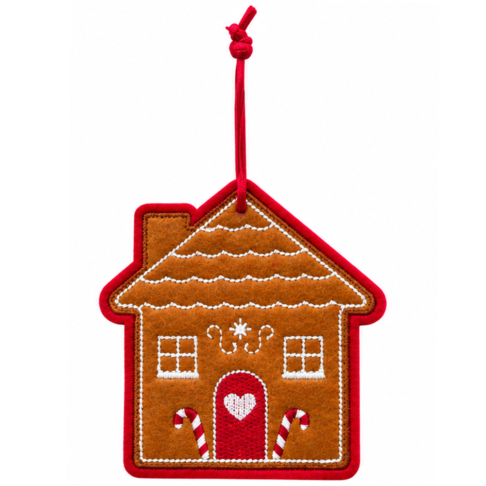 PENDENTE CASA BISCOITO DE GENGIBRE DE FELTRO 12X11CM