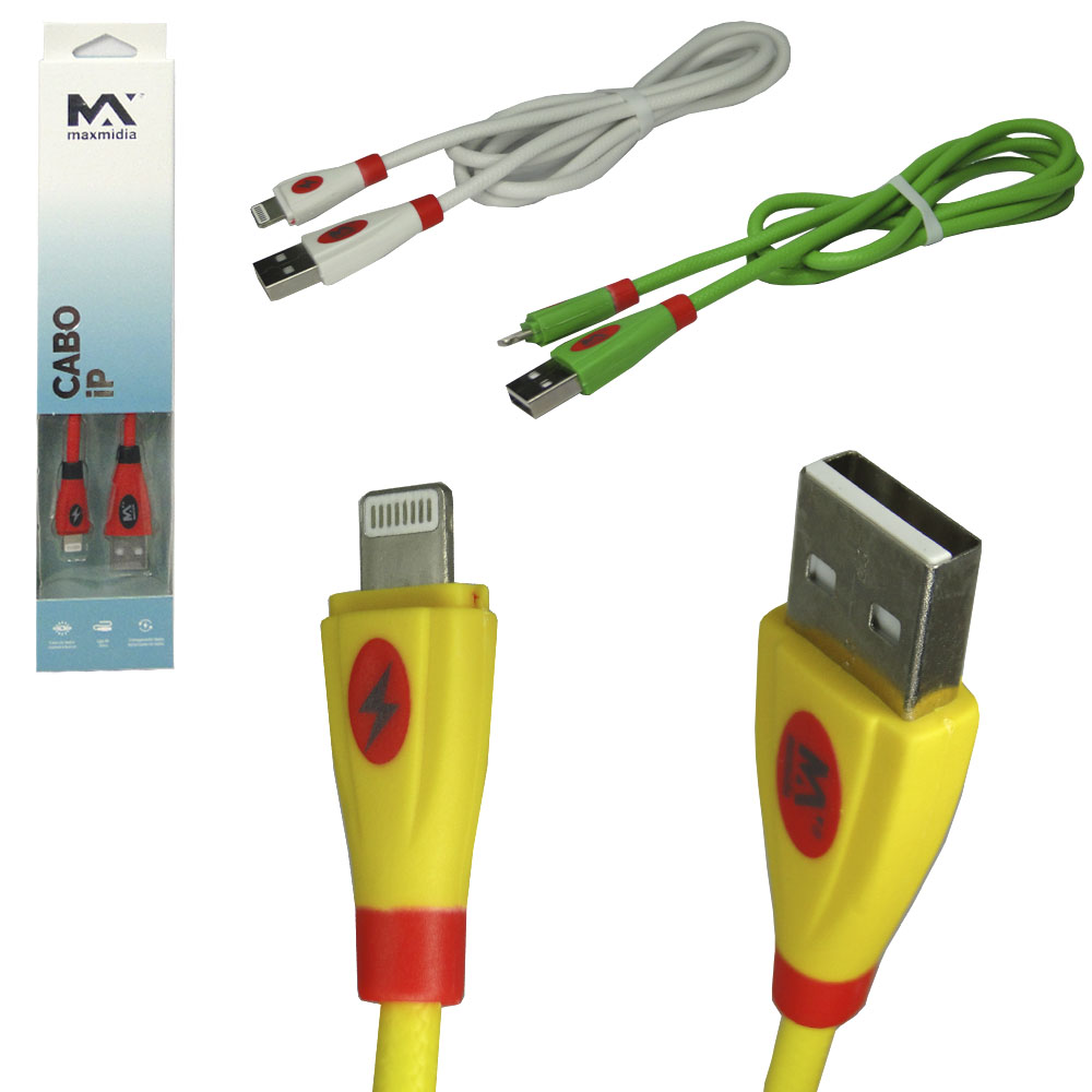 CABO PARA CELULAR USB X IP5/6/7/8/X 3,A MAXMIDIA 1M NA CAIXA