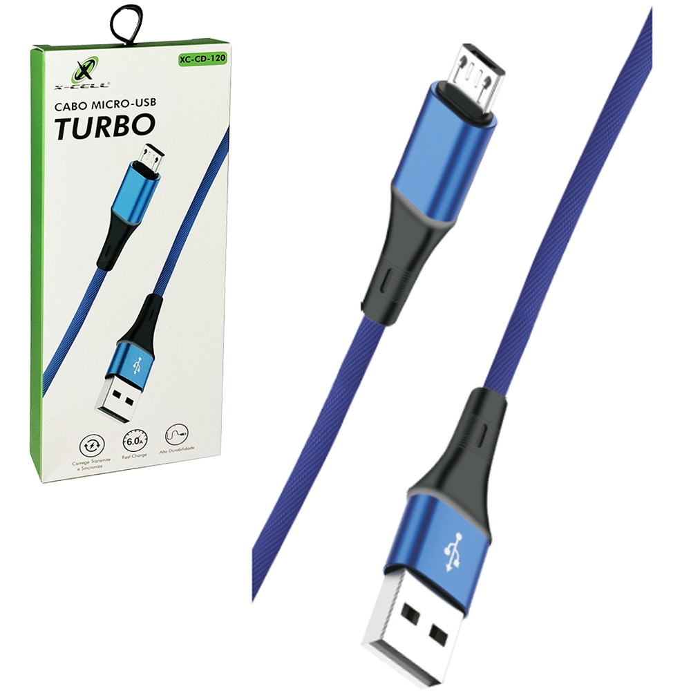 CABO PARA CELULAR TURBO USB X V8 X-CELL 1M