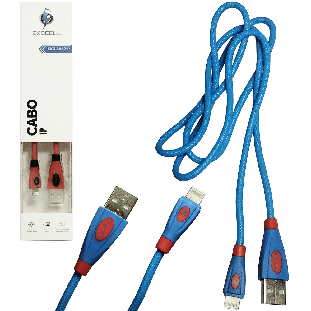 CABO PARA CELULAR USB X IP5/6/7/8/X 3,1A EXOCELL 1M