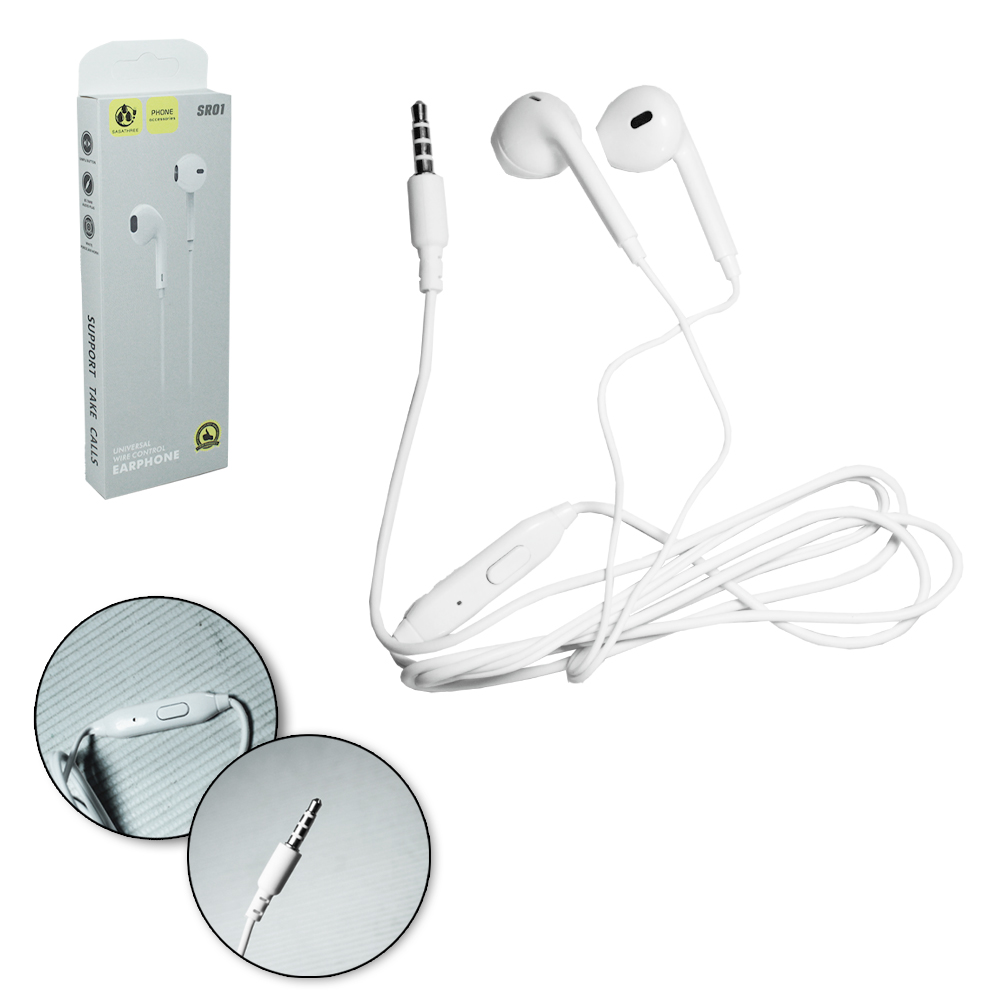 FONE DE OUVIDO IN EAR ESTEREO COM MICROFONE EARPHONE 115CM