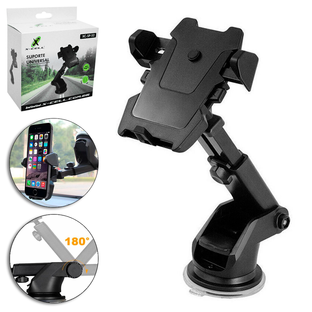 SUPORTE AUTOMOTIVO UNIVERSAL 360º PARA CELULAR / GPS COM VENTOSA X-CELL 