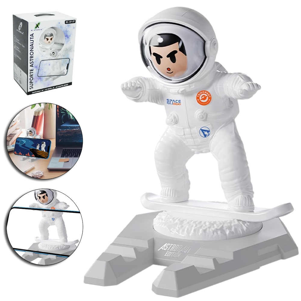 SUPORTE PARA CELULAR DE MESA DE PLASTICO ASTRONAUTA X-CELL 12X12X9,5CM 