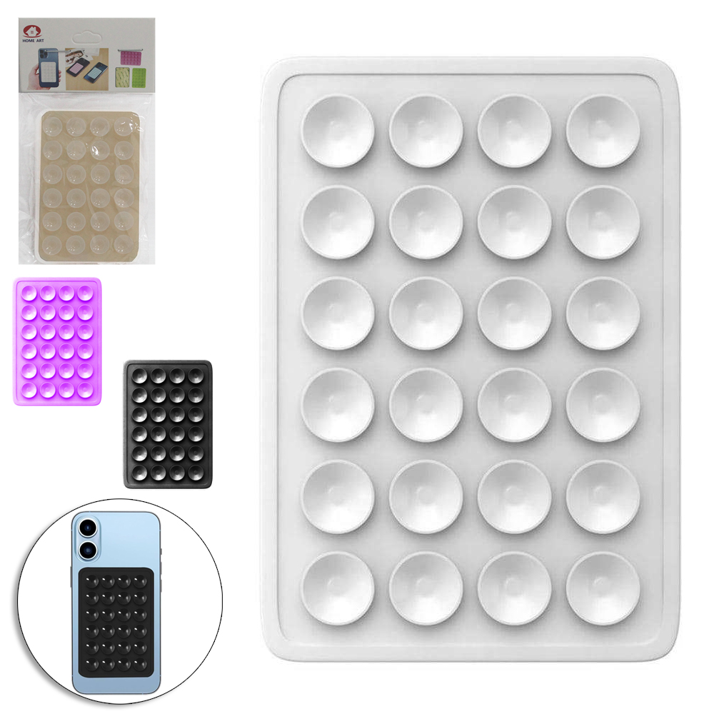 SUPORTE AUTOADESIVO COM VENTOSA PARA CELULAR 2 PECAS 8X5,5CM