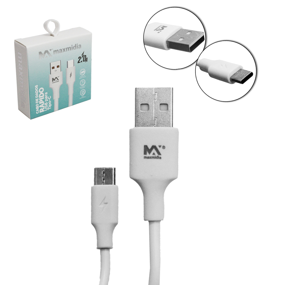 CABO PARA CELULAR USB X TIPO C 2.0A MAXMIDIA 1M