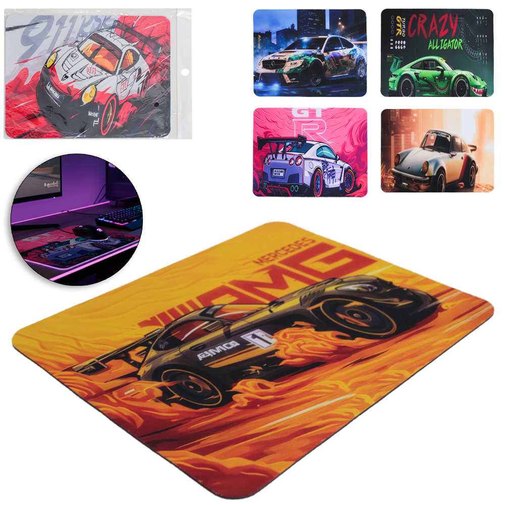 MOUSE PAD EMBORRACHADO ANTIDERRAPANTE CARROS 26X21CM