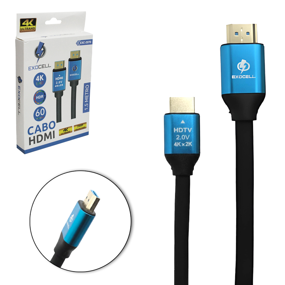 CABO HDMI X HDMI 2.0V 4K ULTRA HD 2160P EXOCELL 1,5M