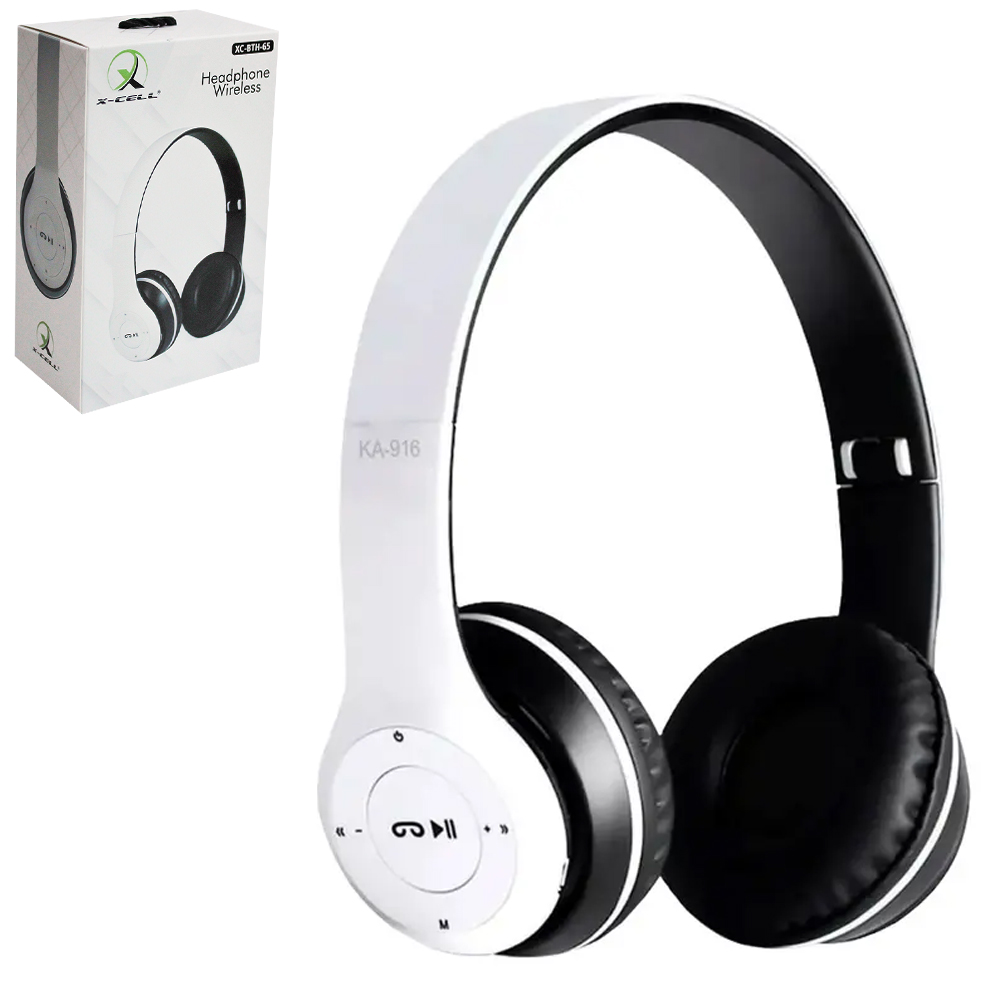 FONE DE OUVIDO DOBRAVEL HEADPHONE WIRELESS BLUETOOTH / AUX / FM / TF RECARREGAVEL + CABO USB X-CELL
