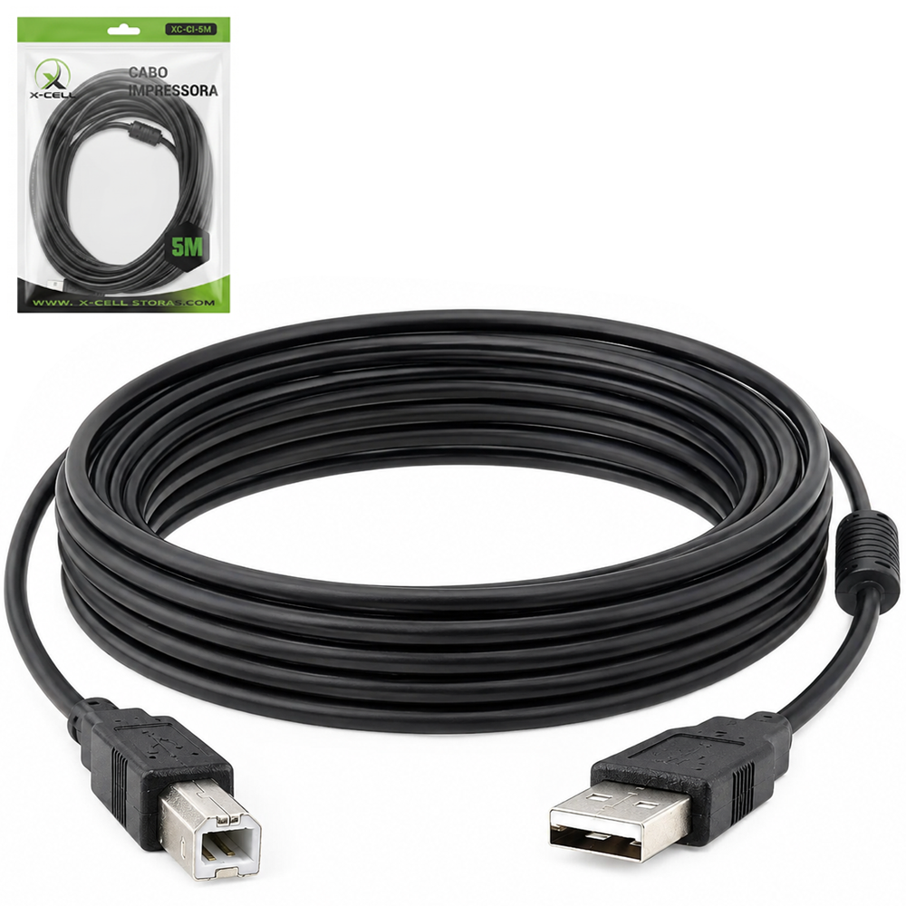 CABO PARA IMPRESSORA USB 2.0 X-CELL 5M