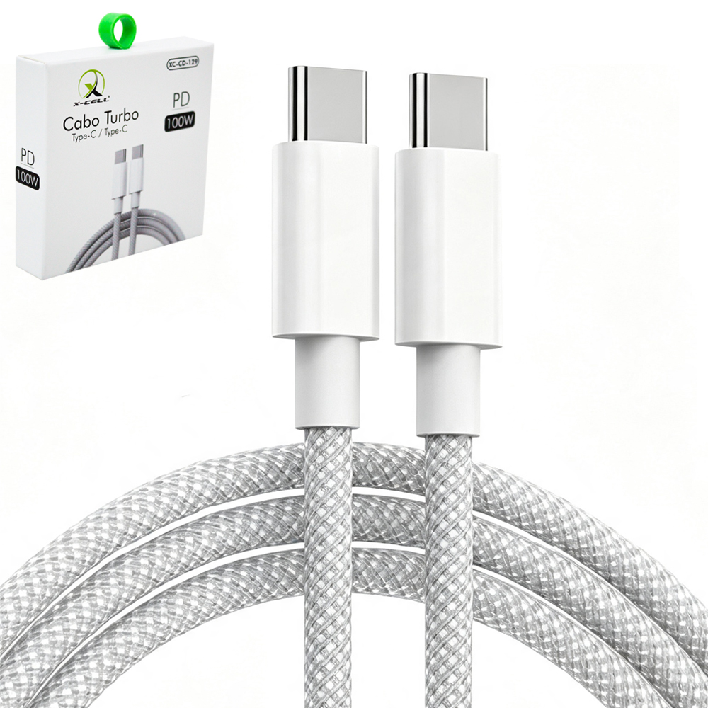 CABO PARA CELULAR TURBO TIPO C X TIPO C PD 100W X-CELL 1M