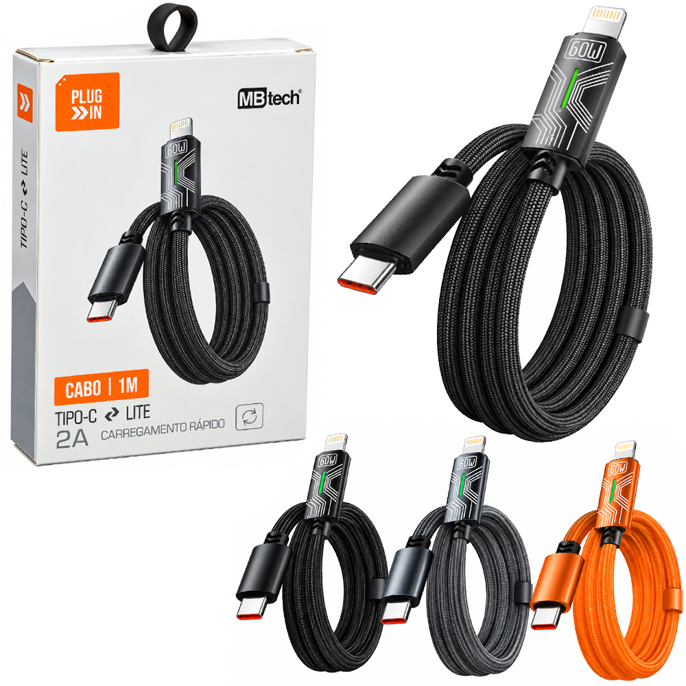 CABO PARA CELULAR TIPO C X LIGHTNING 2A 1M