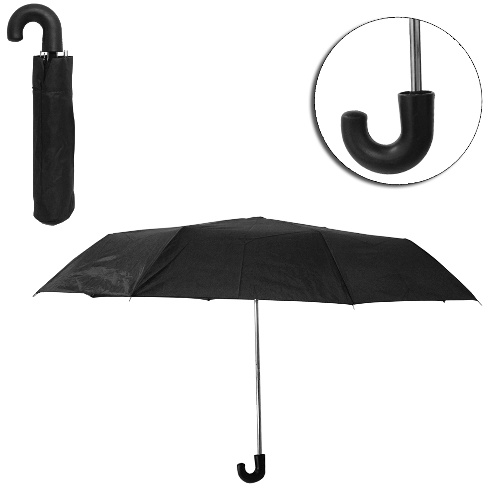 GUARDA CHUVA SOMBRINHA DE POLIESTER MANUAL RETRATIL RAINY DAY 8 VARETAS CABO CURVO 97CM DE Ø