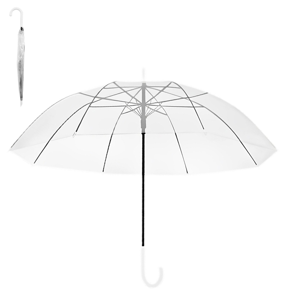 GUARDA CHUVA DE PVC AUTOMATICO RAINY DAY 8 VARETAS CABO CURVO 100CM DE Ø 