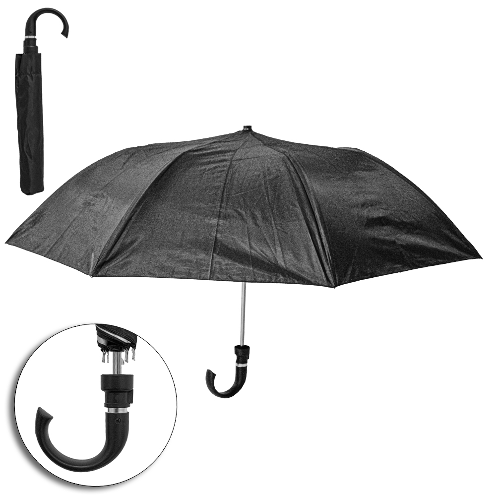 GUARDA CHUVA SOMBRINHA DE POLIESTER AUTOMATICO RETRATIL RAINY DAY 8 VARETAS CABO CURVO 90CM DE Ø 