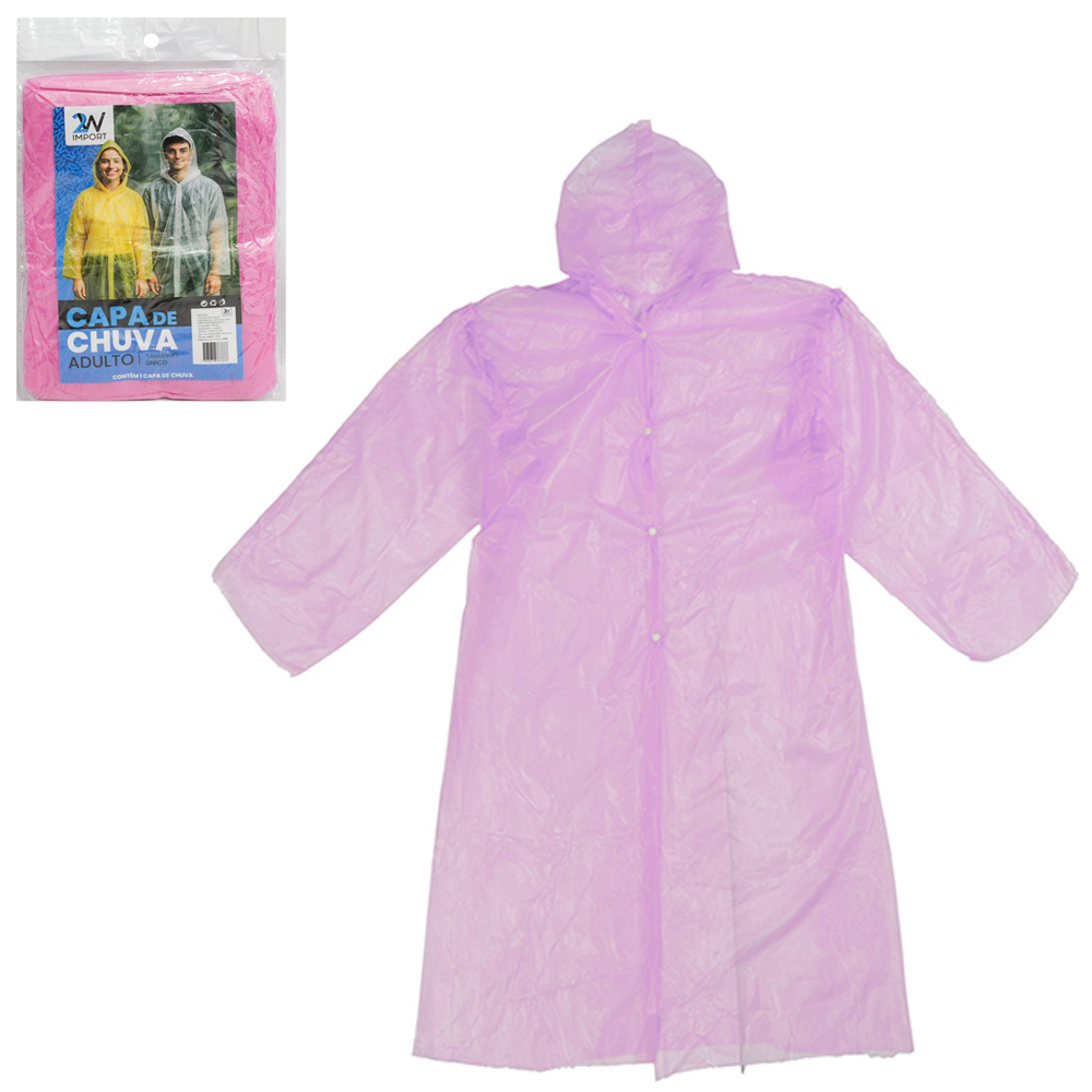 CAPA DE CHUVA ADULTO DE PLASTICO TAMANHO UNICO