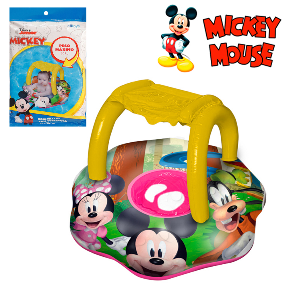 BOIA / BOTE INFLAVEL FRALDA COM COBERTURA MICKEY 68X56CM