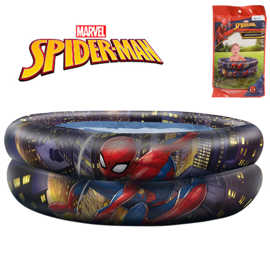 PISCINA INFLAVEL 2 ANEIS 21 LTS HOMEM ARANHA / SPIDER MAN 12X60CM DE Ø