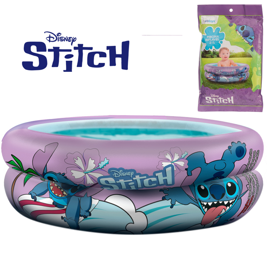 PISCINA INFLAVEL 2 ANEIS 21L STITCH 12X60CM DE Ø