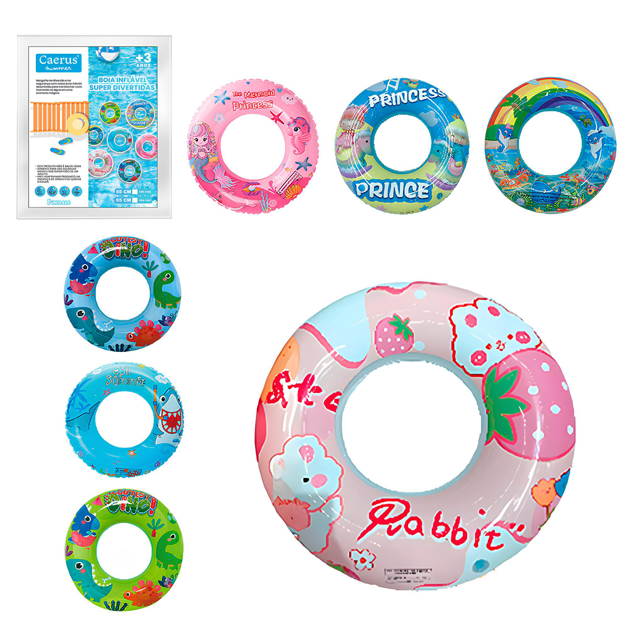 BOIA CIRCULAR INFLAVEL SUPER DIVERTIDAS CAERUS SUMMER 55CM DE Ø