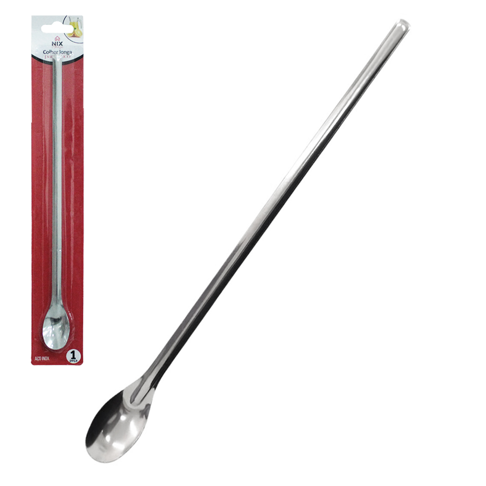 COLHER DE SUCO DE INOX 30CM NA CARTELA 