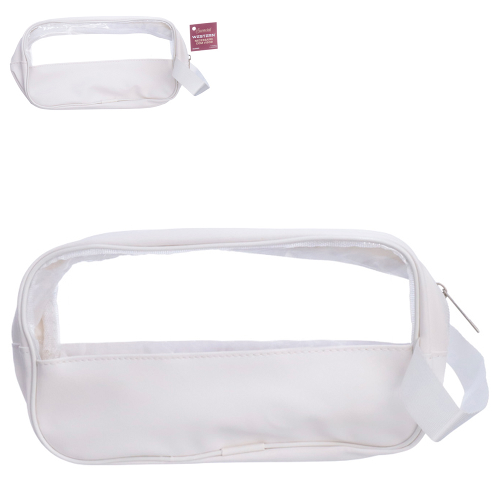 NECESSAIRE RETANGULAR COM VISOR + ALCA E ZIPER 21,5X11,5X6,5CM