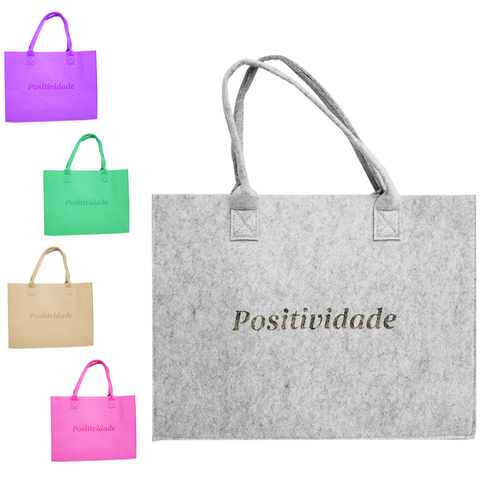 BOLSA FEMININA RETANGULAR DE TNT POSITIVIDADE VERSY 40X30X12CM