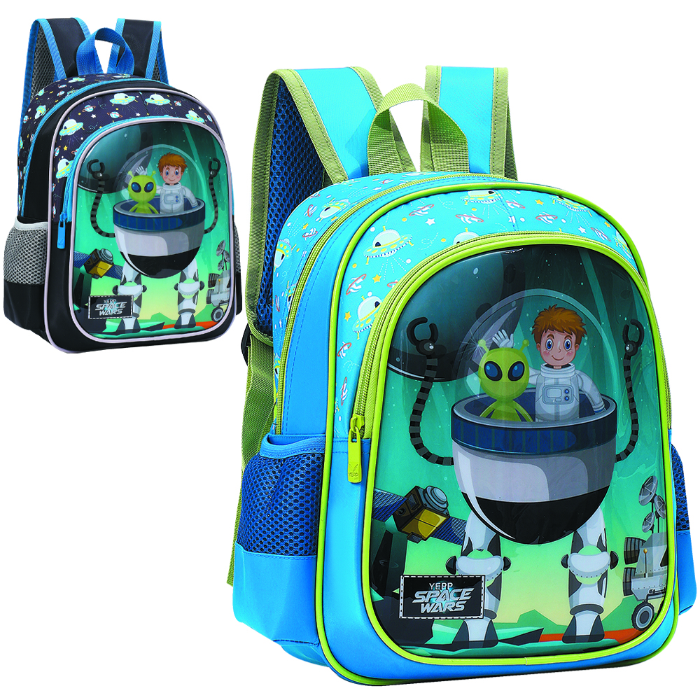 MOCHILA INFANTIL MASCULINA YEPP SPACE WARS 13''