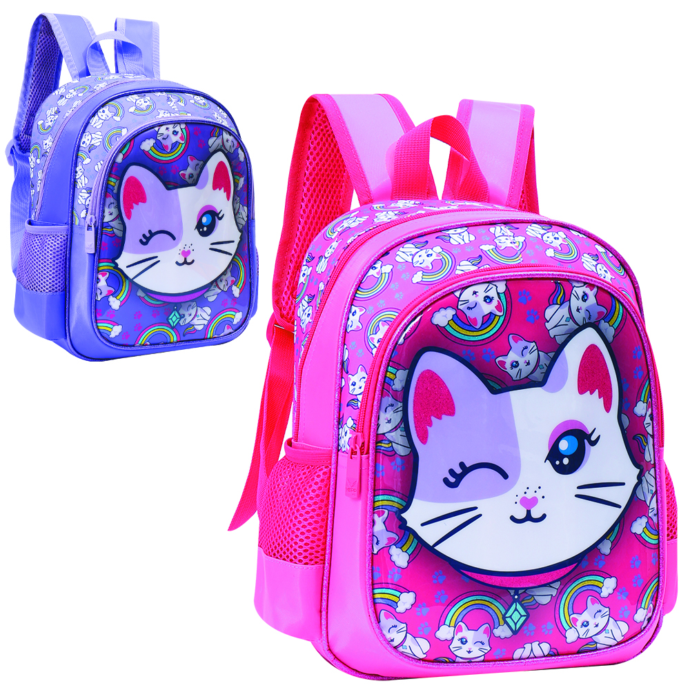 MOCHILA INFANTIL FEMININA GATINHA 13''