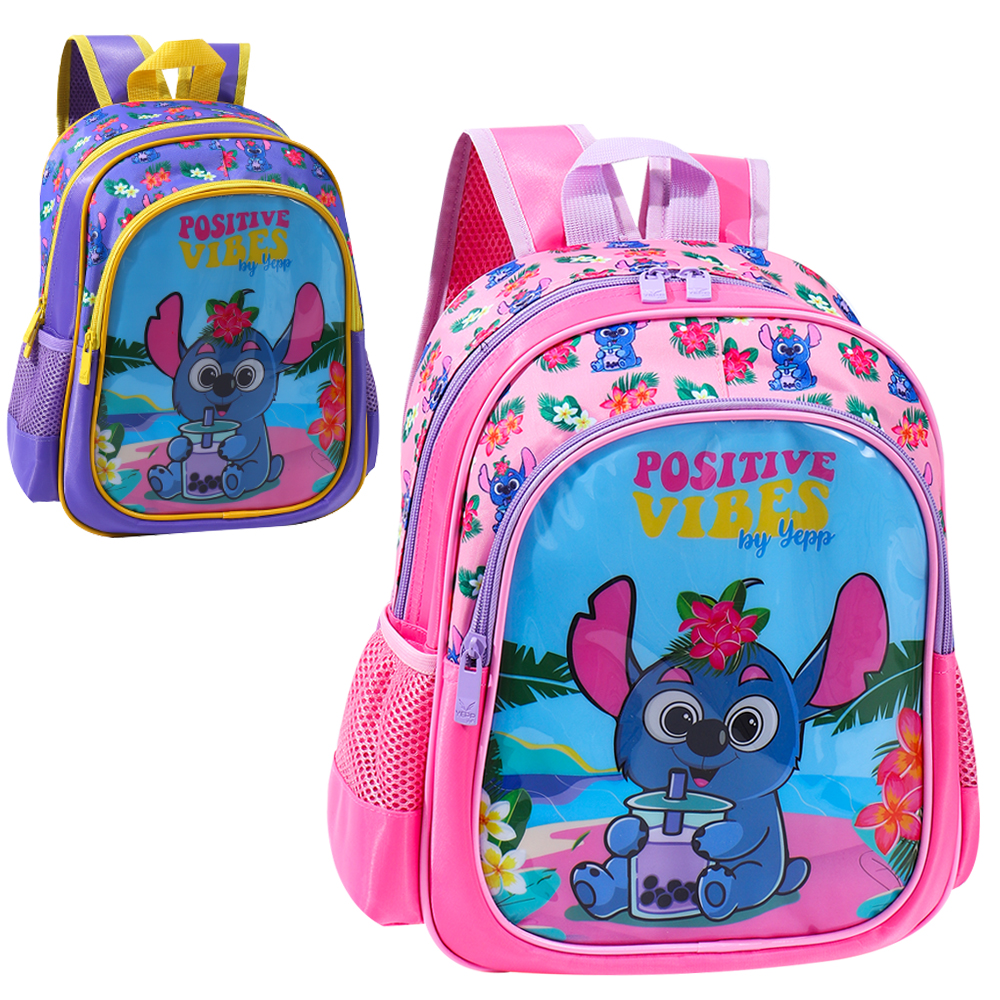 MOCHILA INFANTIL FEMININA POSITIVE VIBES BY YEPP 13''