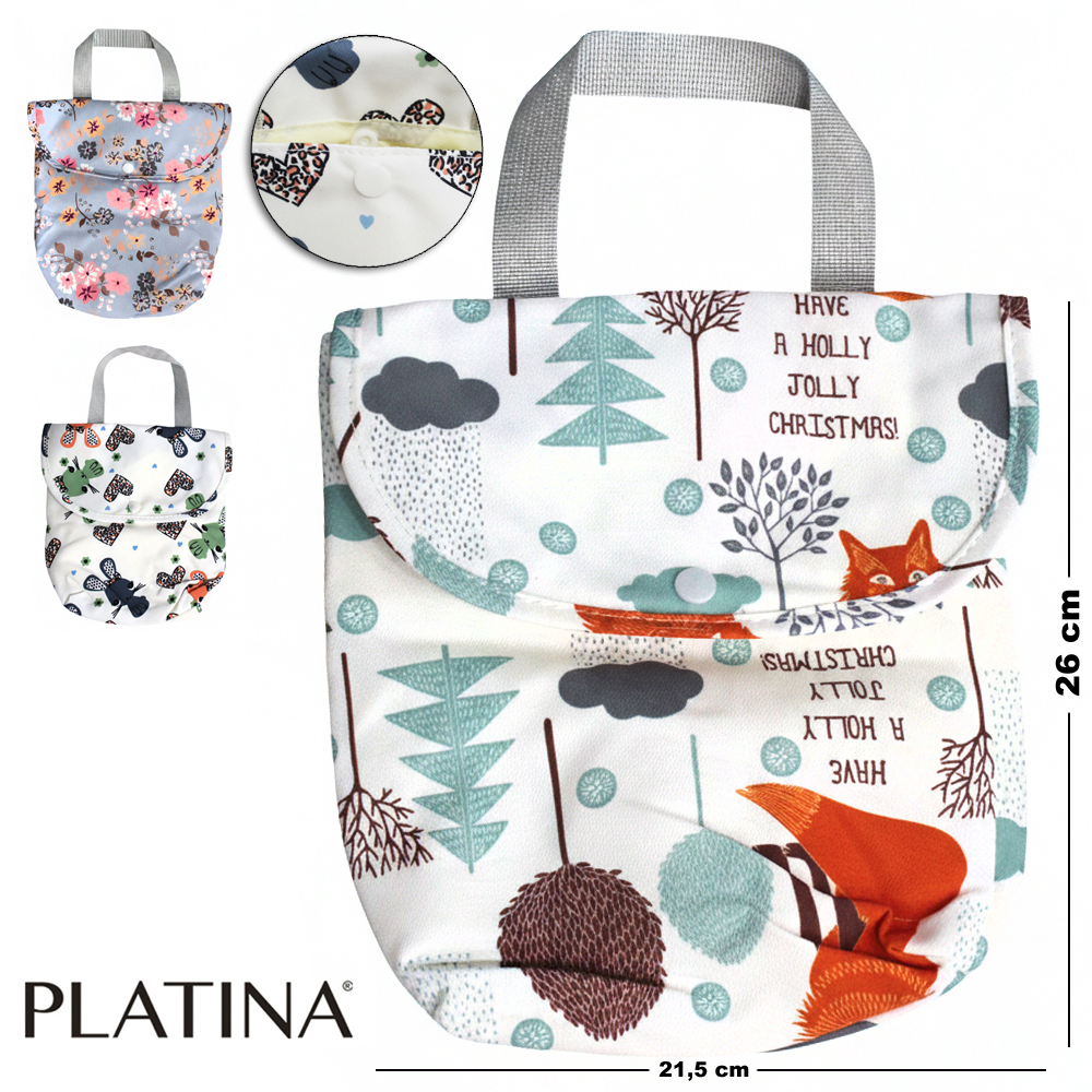 BOLSA DE ARMAZENAMENTO PARA FRALDAS ESTAMPAS SORTIDAS 26X21,5X5CM
