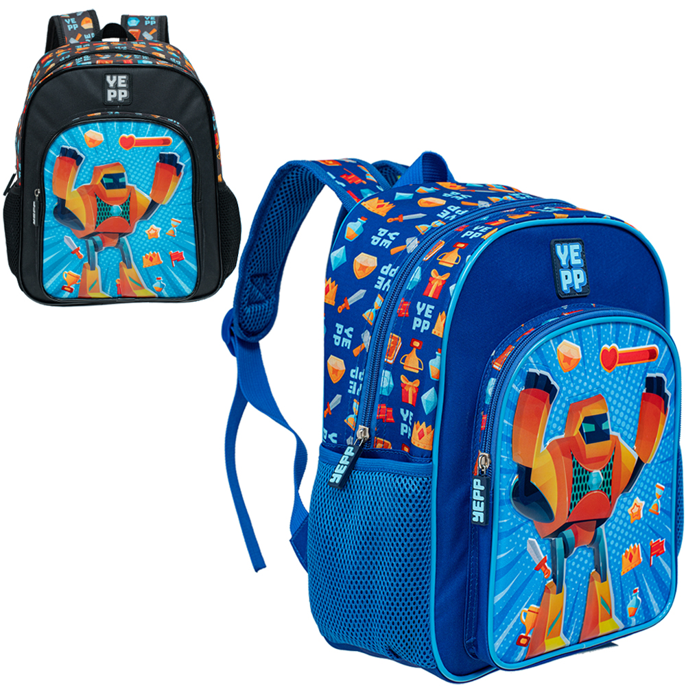 MOCHILA INFANTIL MASCULINA ROBO YEPP 13''