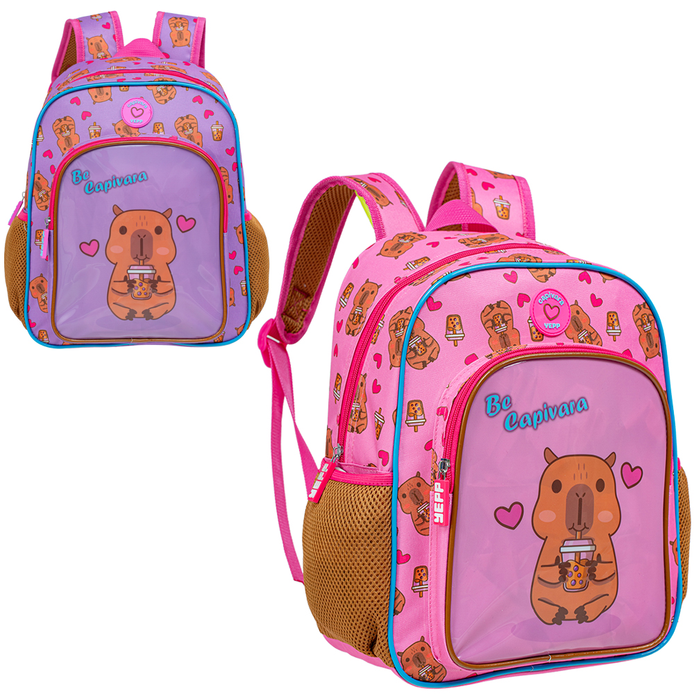 MOCHILA INFANTIL FEMININA CAPIVARA 13''