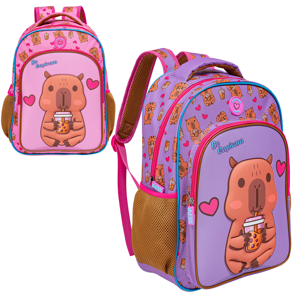 MOCHILA INFANTIL FEMININA CAPIVARA 16''