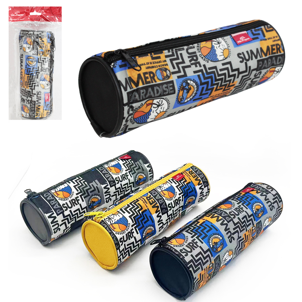 ESTOJO ESCOLAR JUVENIL UNISSEX REDONDO SUMMER 21X8CM DE Ø