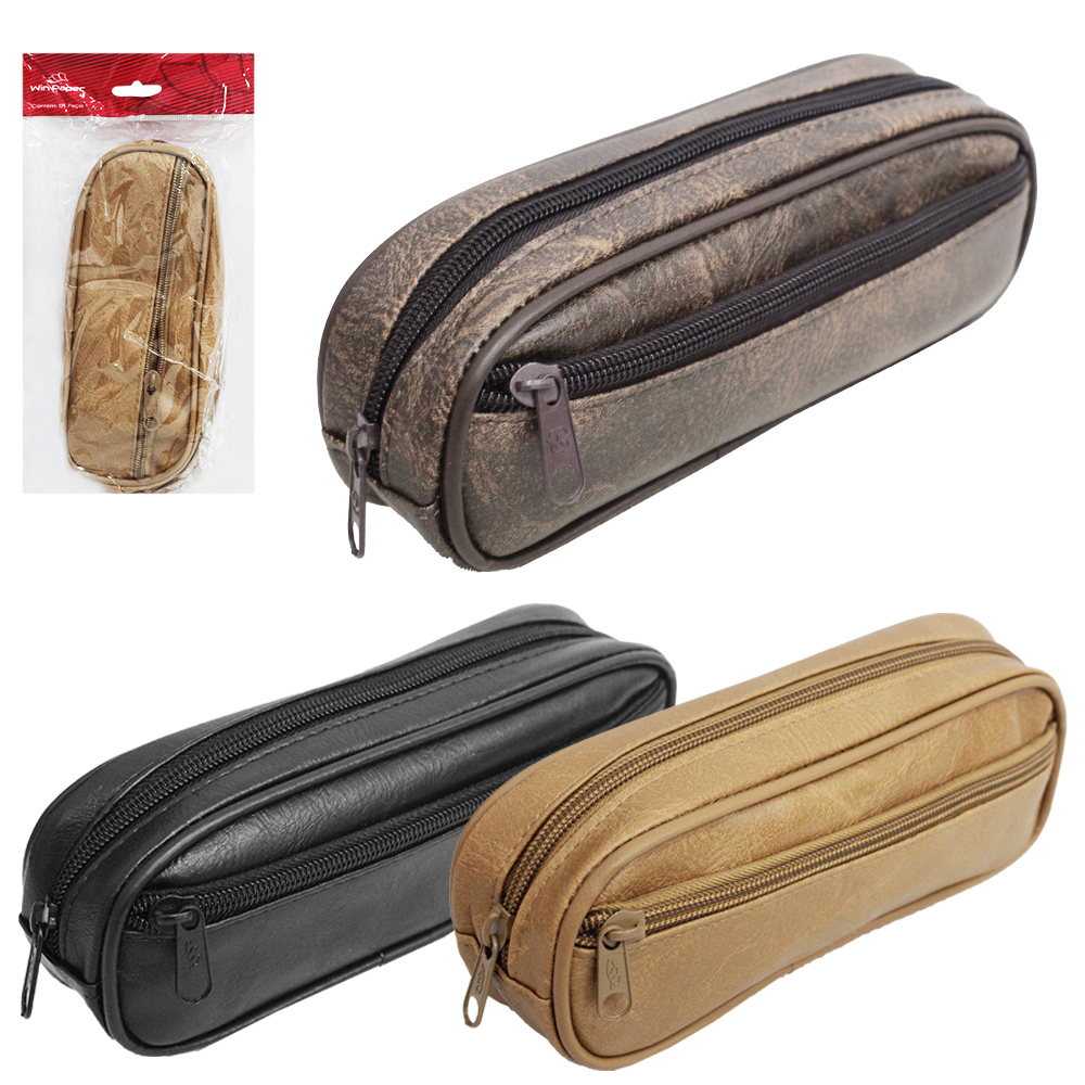 ESTOJO ESCOLAR JUVENIL UNISSEX DE COURO SINTETICO 20X7,5X4CM