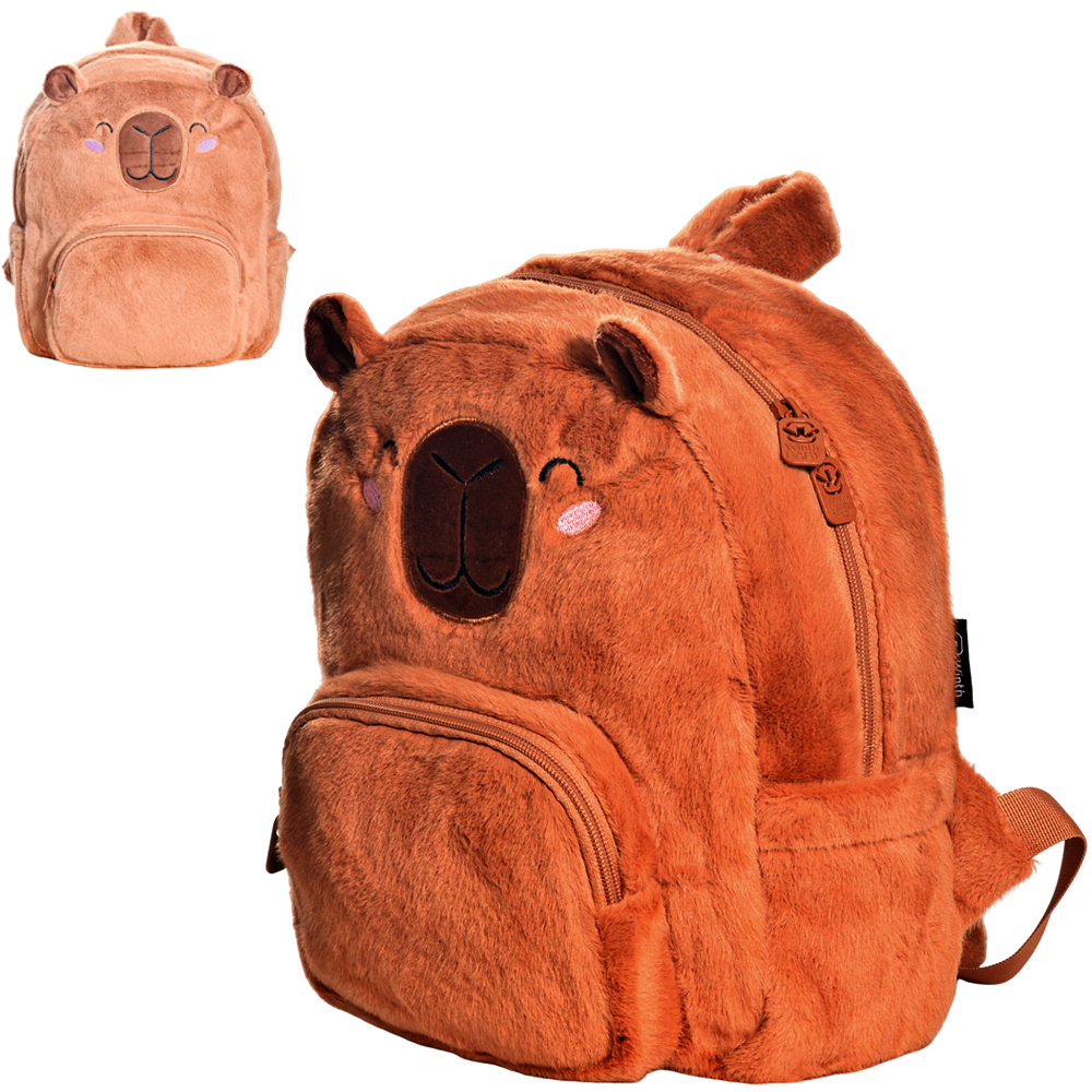 MOCHILA INFANTIL UNISSEX DE PELUCIA CAPIVARA WINTH BABY 13''