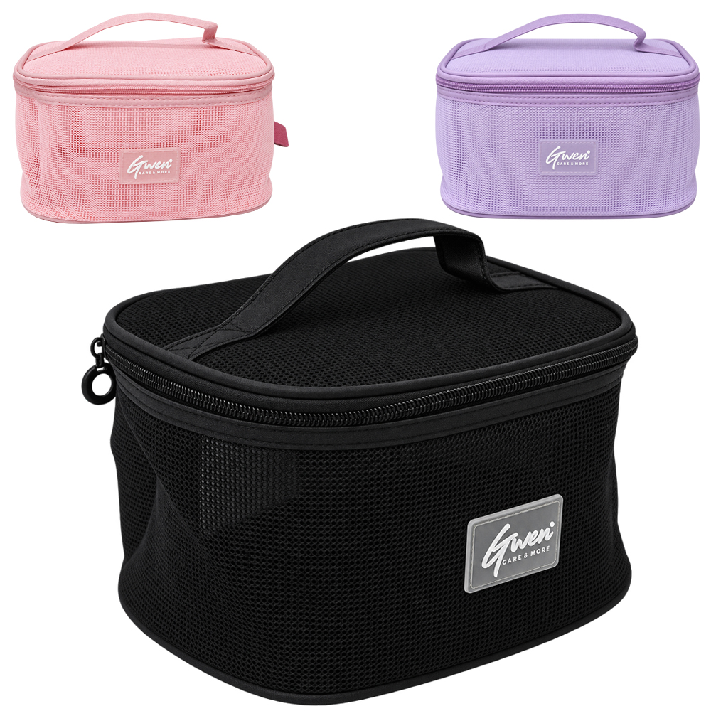 NECESSAIRE DE NYLON RETANGULAR FEMININA COM ALCA E ZIPER GWEN CARE & MORE 21X13X12CM 
