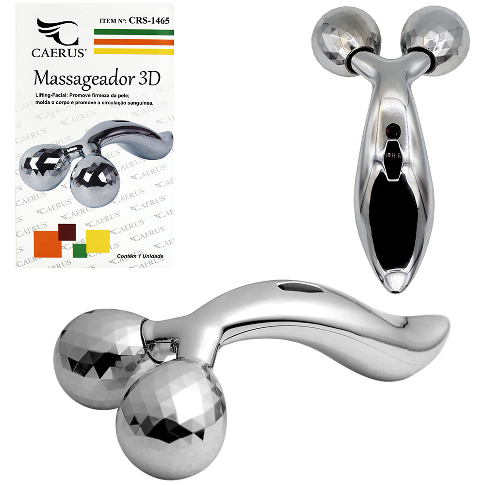 MASSAGEADOR FACIAL E CORPORAL DE PLASTICO 3D METALIZADO