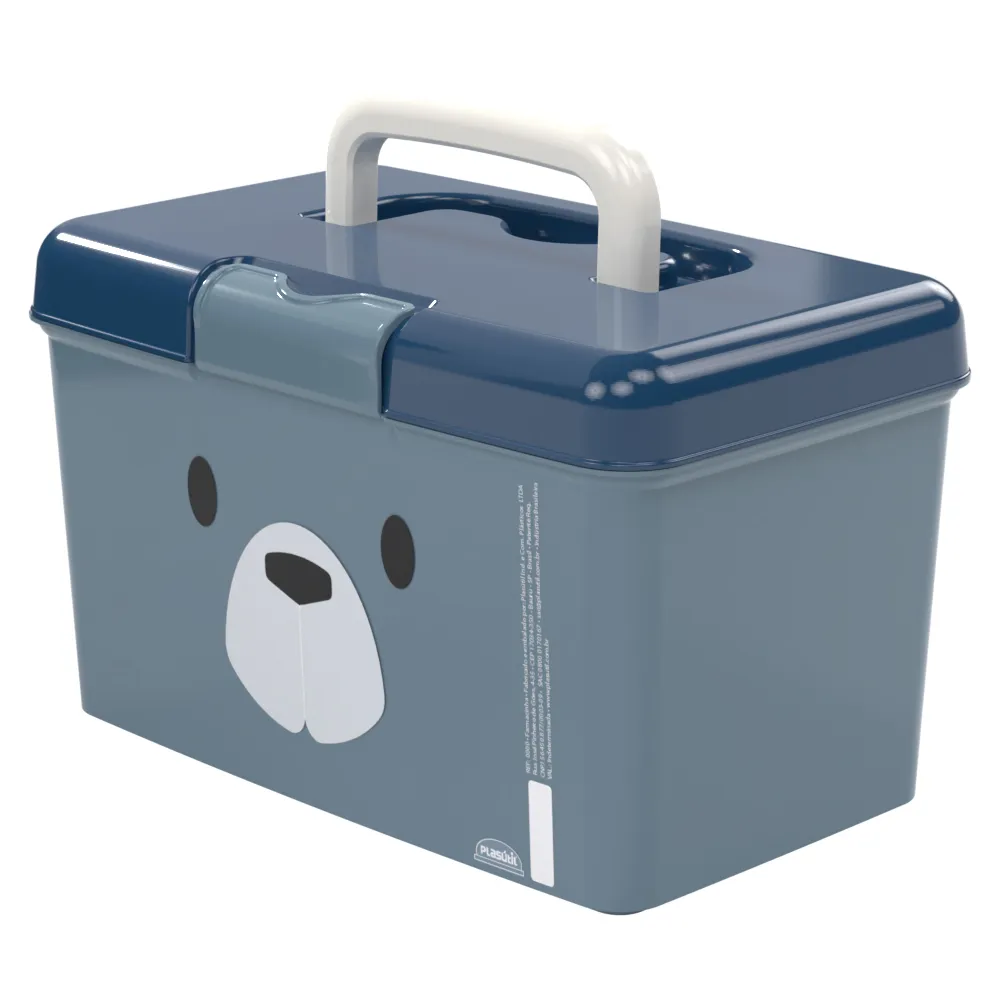 MALETA FRASQUEIRA DE PLASTICO URSO AZUL 1,7L 20X12X11,5CM