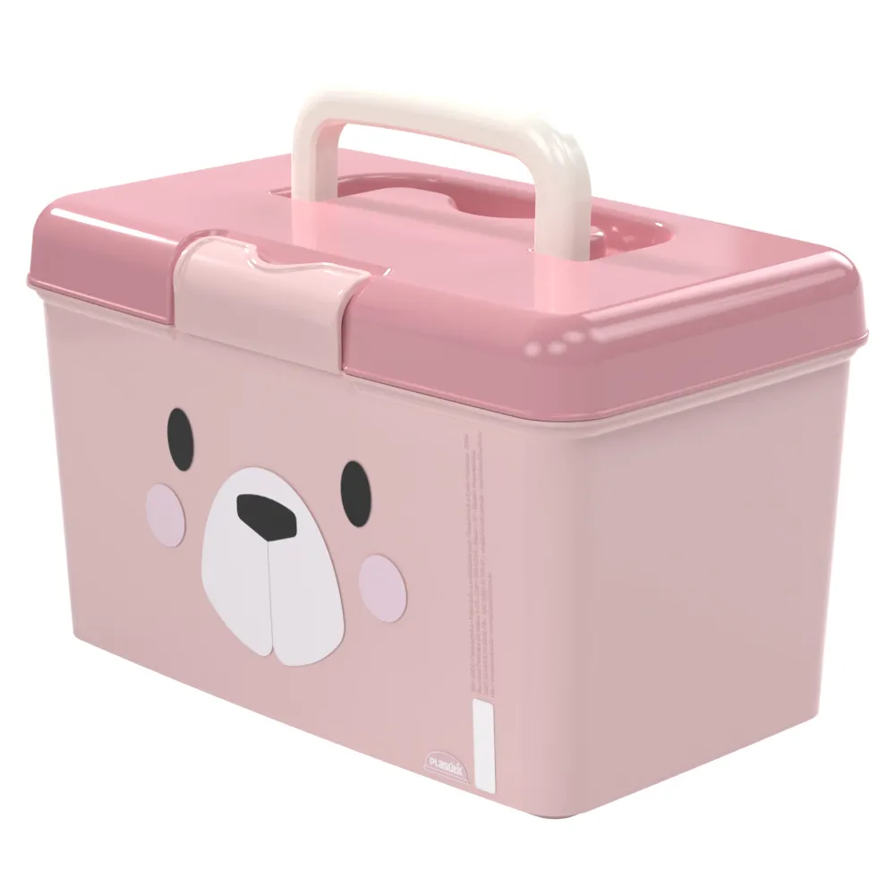 MALETA FRASQUEIRA DE PLASTICO URSO ROSA 1,7L 20X12X11,5CM