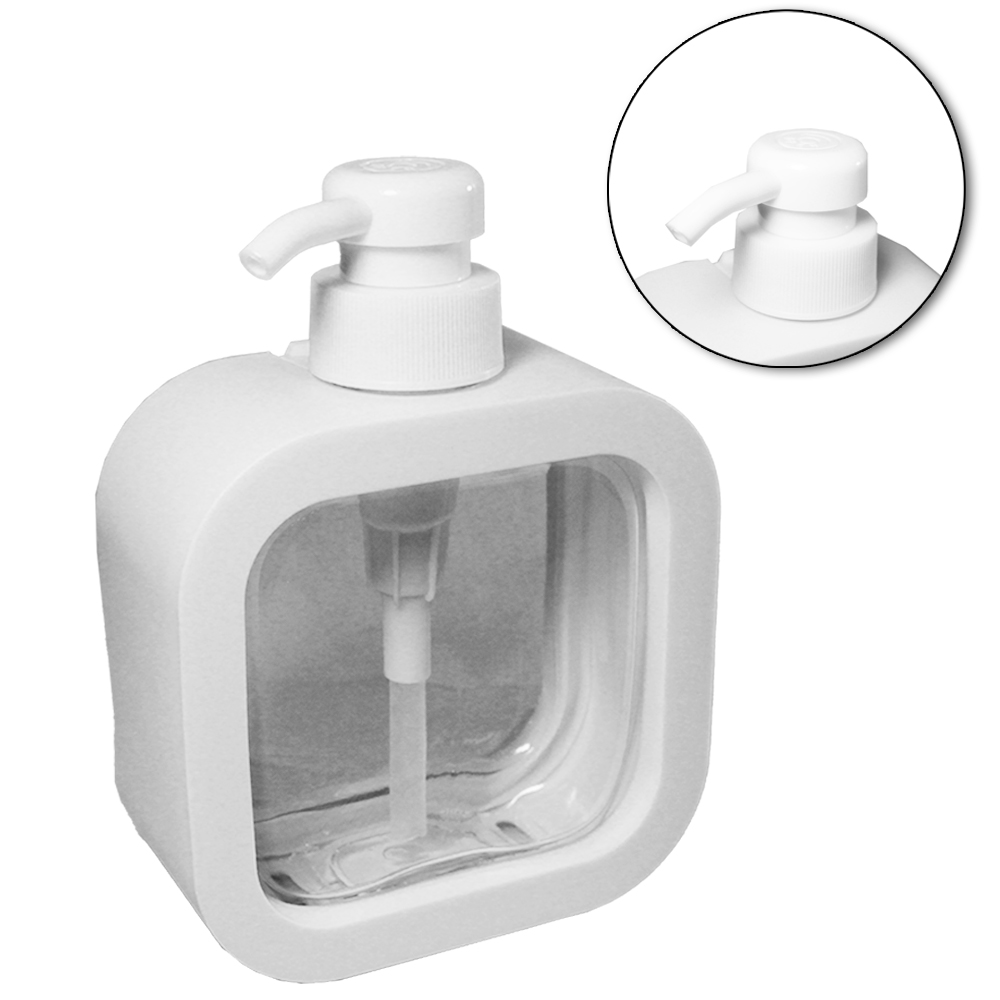 PORTA SABONETE LIQUIDO DE PLASTICO QUADRADO 300ML