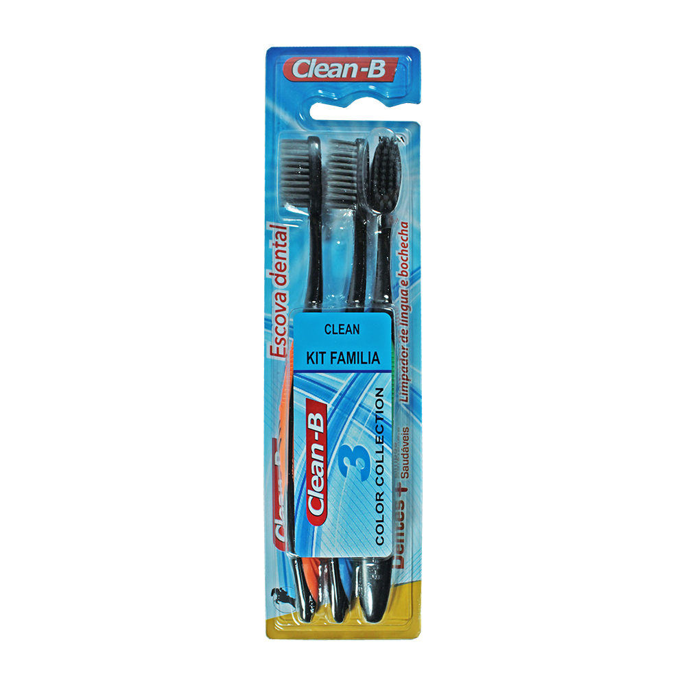 ESCOVA DENTAL MACIA CLEAN-B COM 3 PECAS