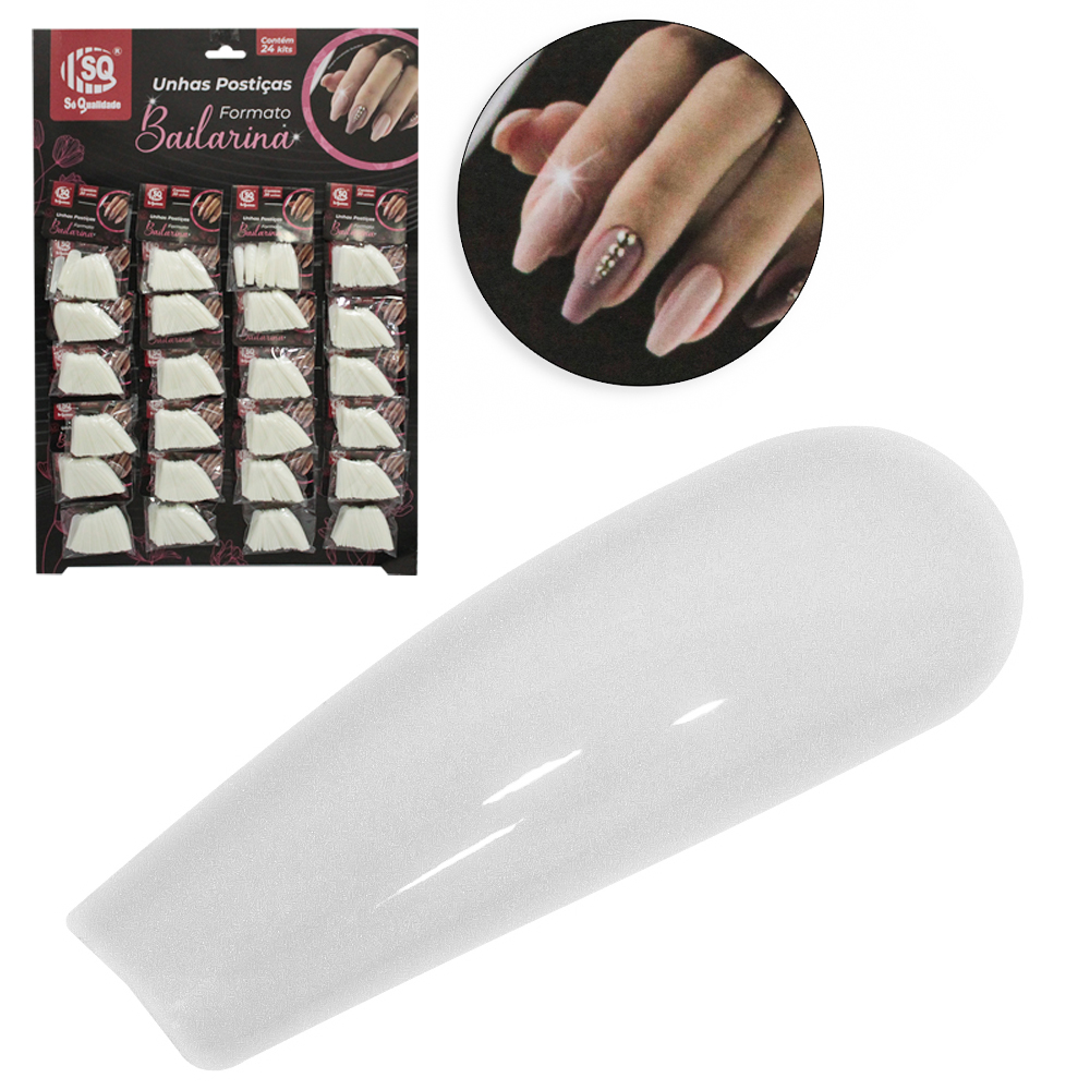 KIT DE UNHAS POSTICAS BAILARINA PARA MAOS COM 576 PECAS