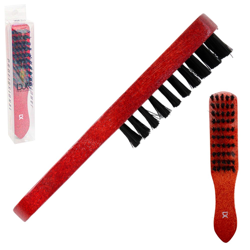 ESCOVA DE BARBEIRO / CABELEIREIRO PARA BARBA CABO MADEIRA PROFISSIONAL DUKE 16X3X2,5CM