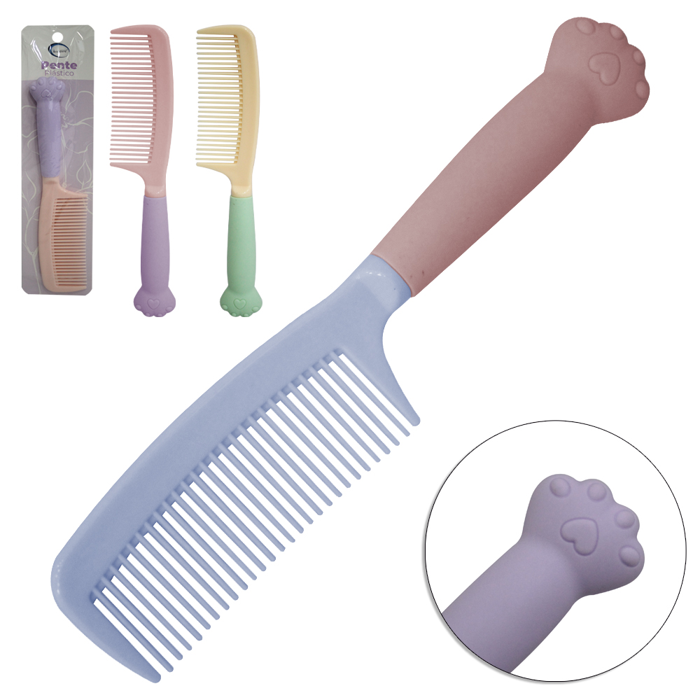 PENTE DE PLASTICO LARGO CABO EMBORRACHADO PATA 21,5CM