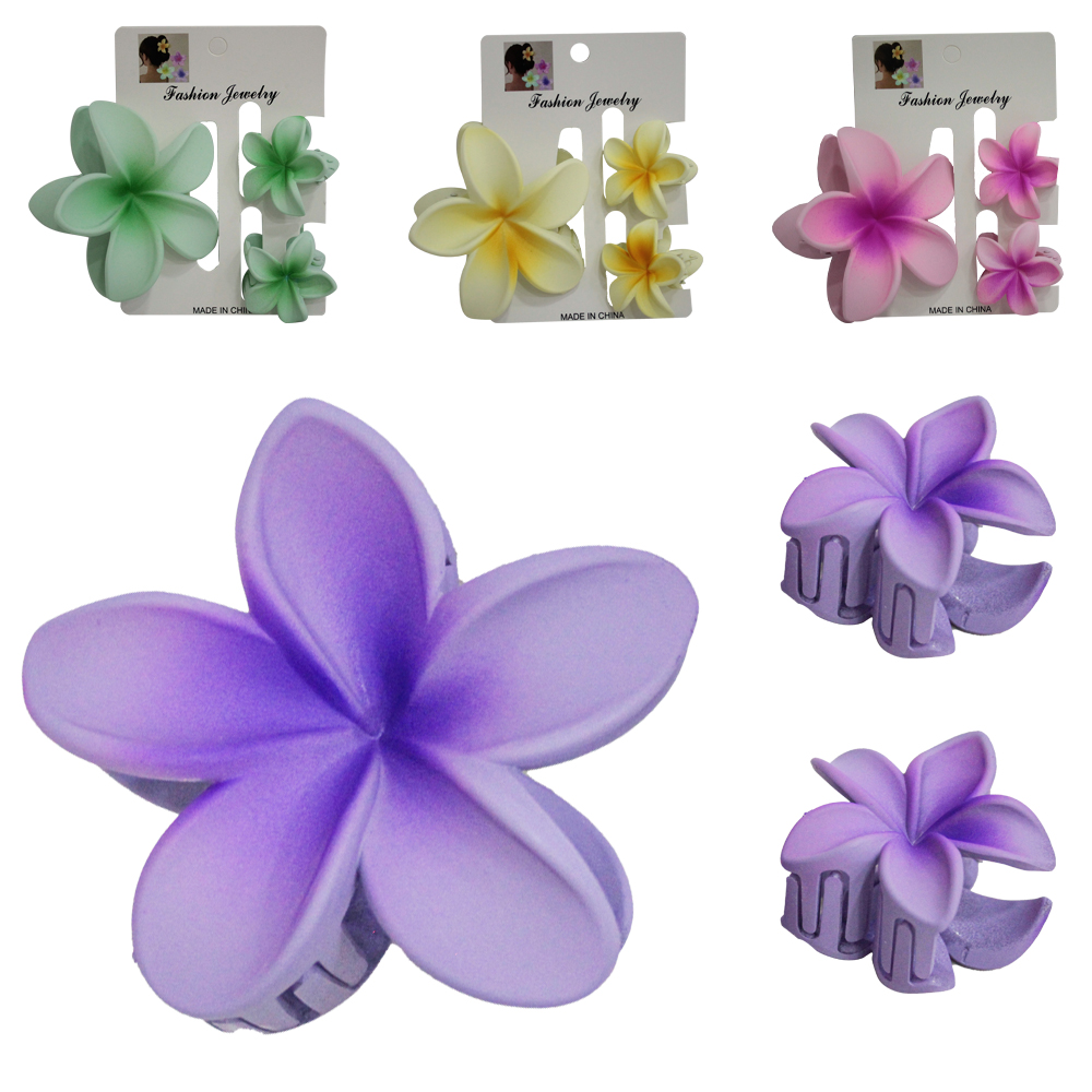 KIT ACESSORIOS PARA CABELO PIRANHA FLOR FOSCA COM 3 PECAS